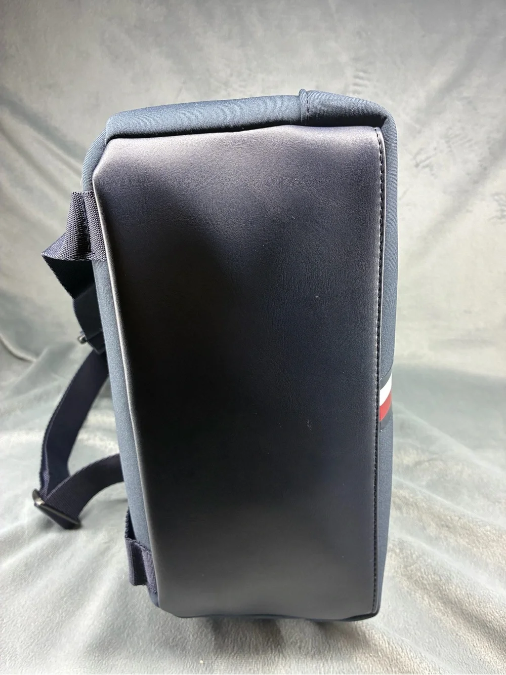 Tommy Hilfiger Navy Backpack with Red Logo and Tricolor Stripe